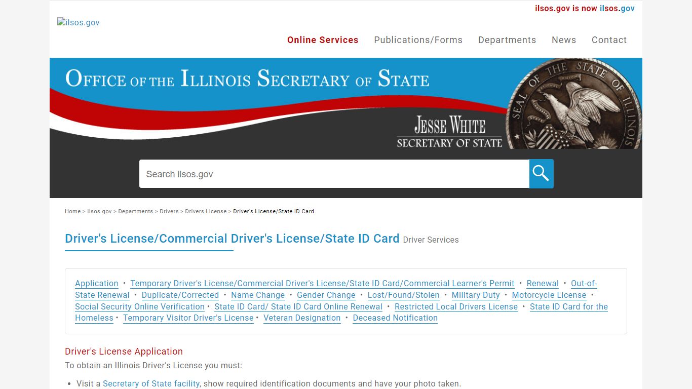 Driver’s License/State ID Card - ilsos.gov